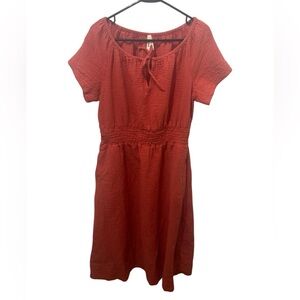 Pact Double Gauze Midi Dress Pockets Size Large